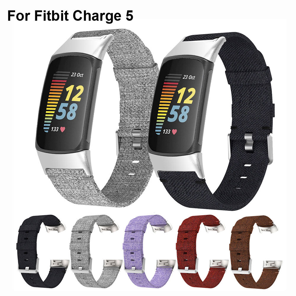 Strap Compatible with Fitbit Charge 5/Charge 6, Woven Nylon Watchband Stainless Steel Buckle Bands for Fitbit Charge 5