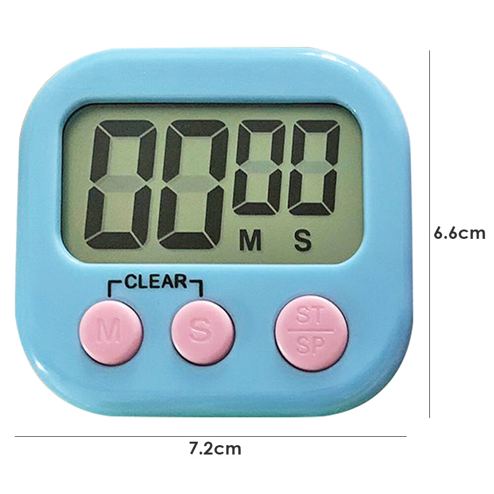 [Chinatera] Cute Mini LCD Electronic Digital Display Screen Timer Magnetic Kitchen Cooking Table Countdown Alarm Clock Stopwatch with Stand