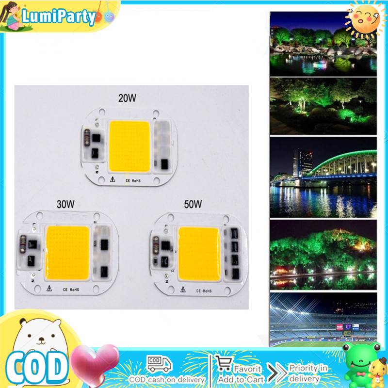 【Ready Stock】AC 220V 20W/30W/50W Free Driver High Pressure LED Chip COB Light Source