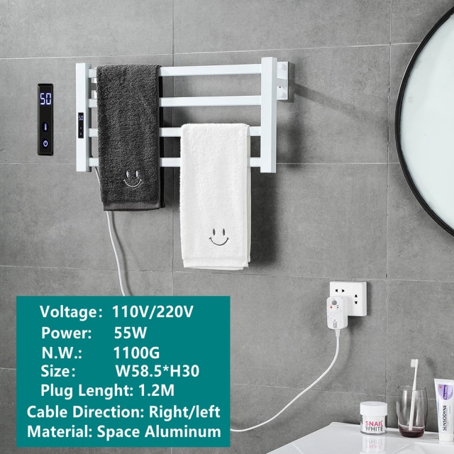Electric Bath Towel Warmer Heating Towel Shelf Rack Towel Dryer Shelf Heated Electric Towel Rack ...