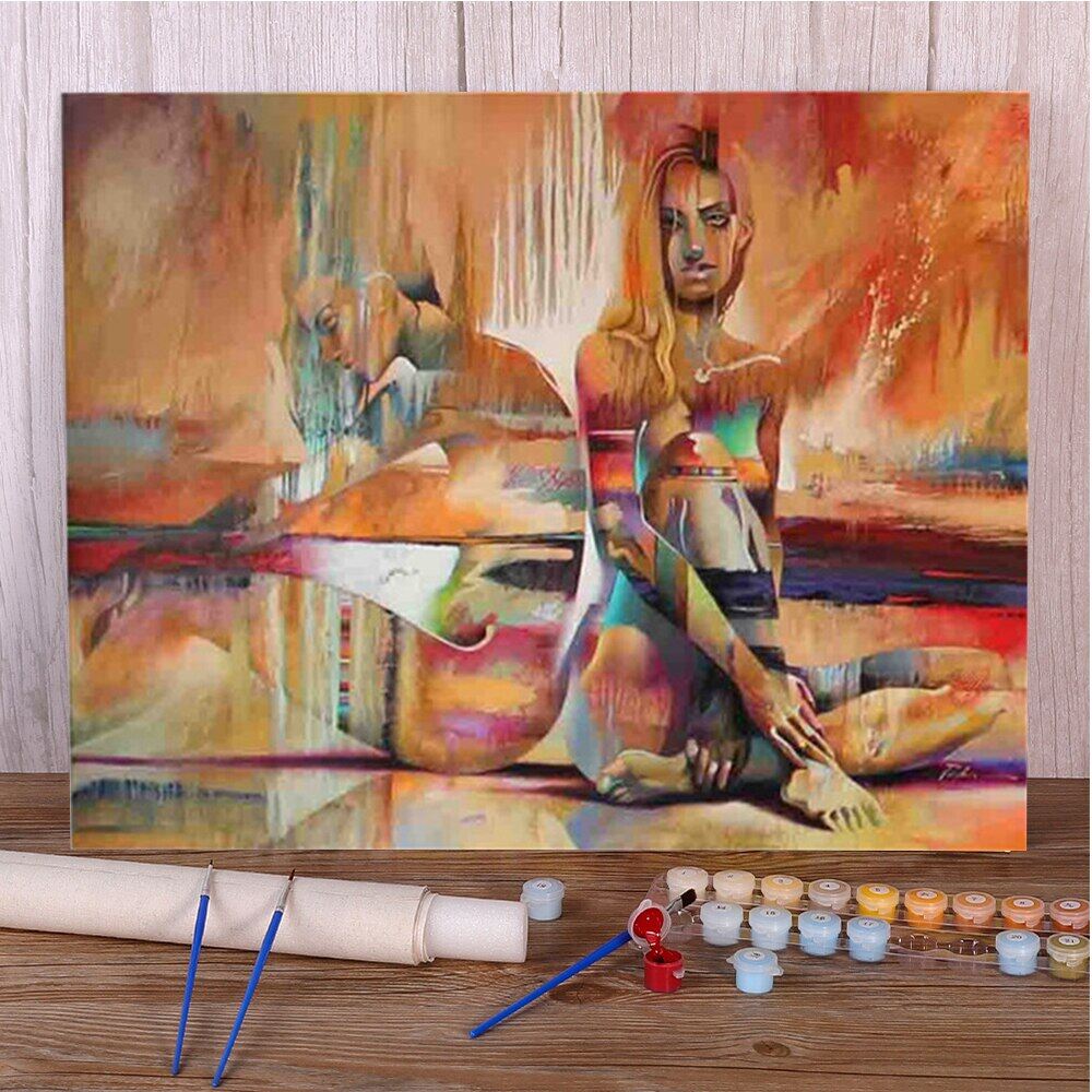 Abstrack Art Painting By Numbers Package Acrylic Paints 40*50 Boards By Numbers Loft Wall Picture For Adults Wholesale Handiwork
