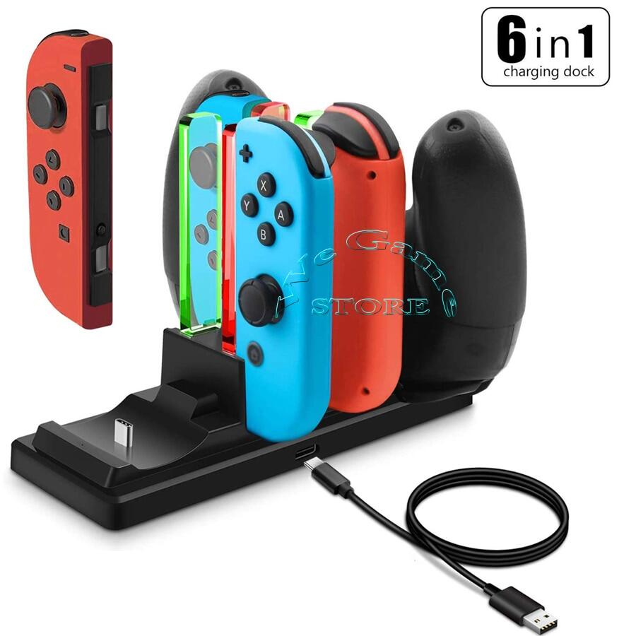 Nitendo Switch Oled Accessories Charger Switch 4 Joycon 2 Pro Controller Charging Dock Station for NS