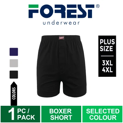 (1 Pc) Forest Plus Size Men Boxer 100% Cotton Men Underwear Boxer Lelaki Assorted Colours - OUF0003X