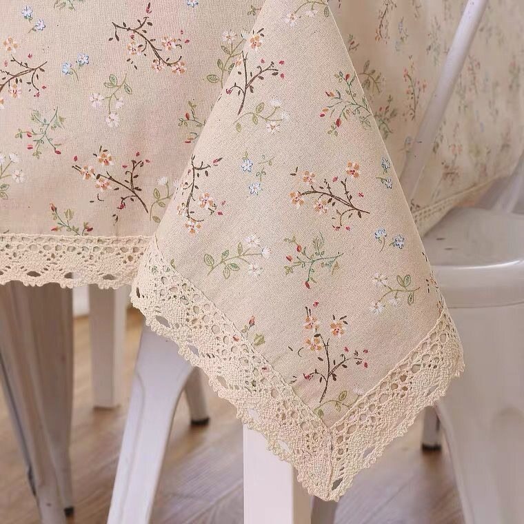 Lovehome Pastoral Style Lace Tablecloth 2 4 6 Seater Rectangular Dining Table Cloth Dustproof Round Table Cover