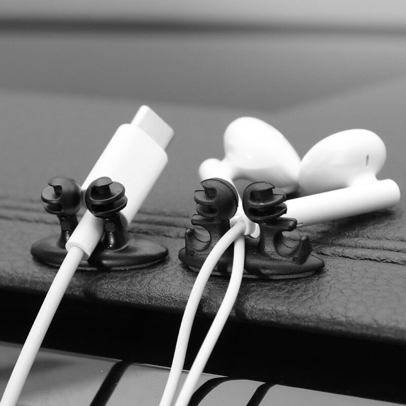 Car Self-adhesive Wire and Cable Holder Multi-function Holder Car Charging Data Cable Buckle Headphone Wire Clip
