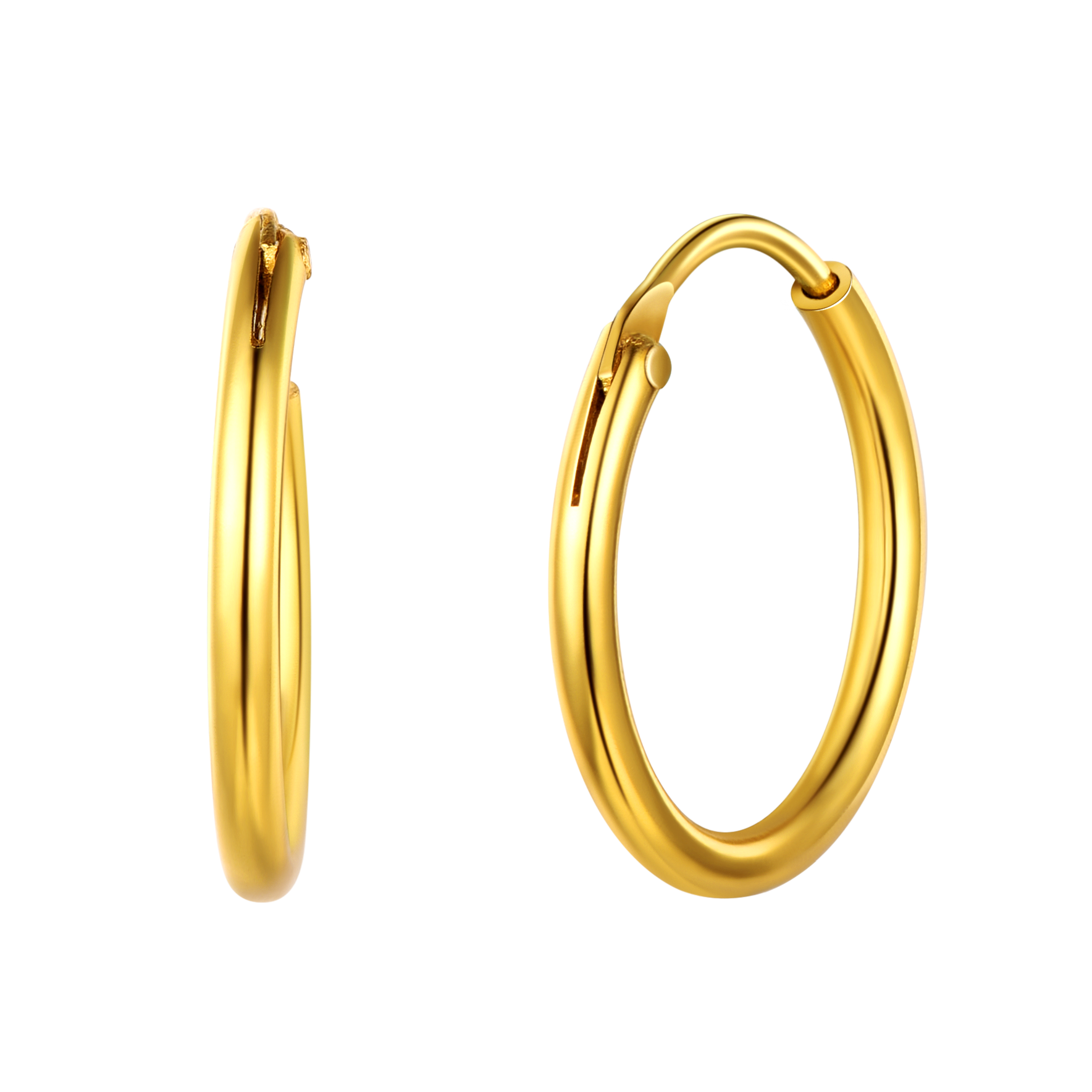 ChicSilver Circle Endless Big Hoop Earrings 18K Gold Plated 925 Sterling Silver for Women