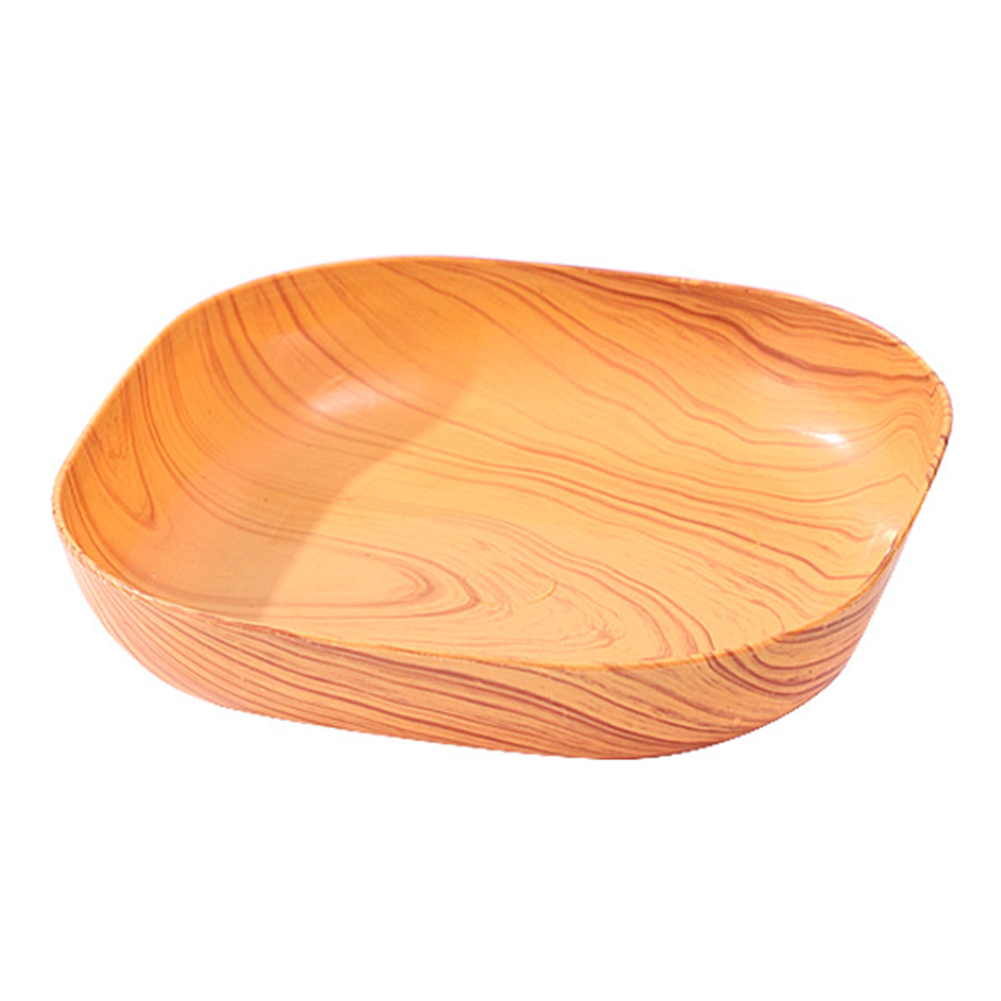 Creative Imitation Wood Tray Square Tray Fruit Dessert Cake Snack Candy Platter PP Bowl