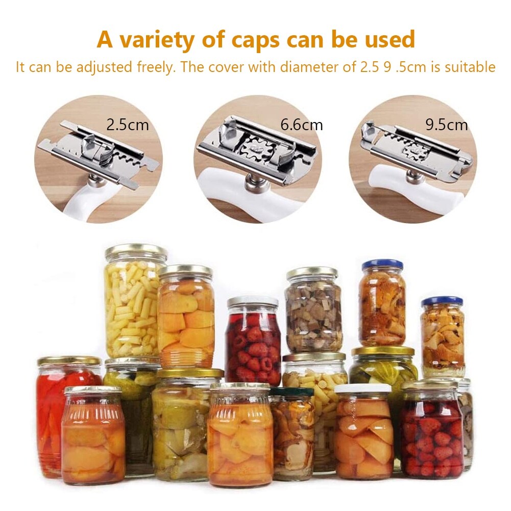 Adjustable Multi-function Bottle Cap Opener Stainless Lids Off Jar Labor-saving Screw Can for Gadget