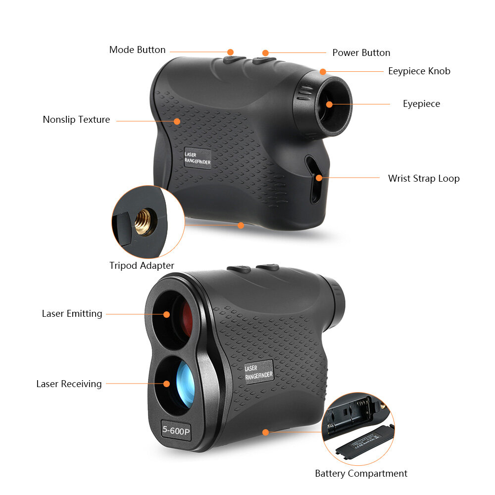 Instruments Máy đo tốc độ thiết bị đo khoảng cách Golf 600m/900m ống nhòm Ống nhòm một mắt đo kỹ thuật số