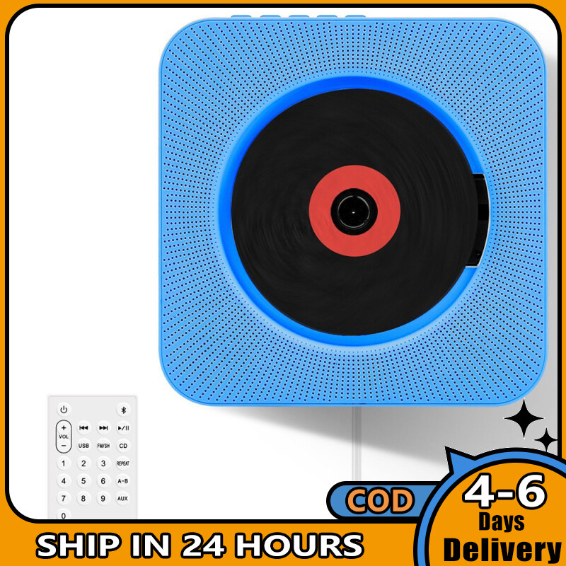 Wall Mountable CD Player Portable Bluetooth Music Player with Remote Control