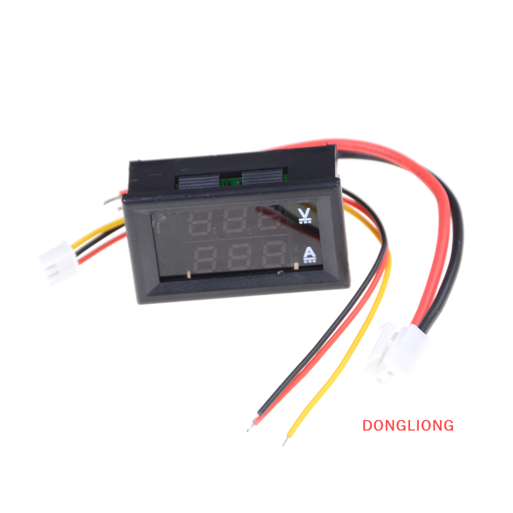Dongliong dc 100v 10a voltmeter ammeter blue + red led dual digital volt amp meter gauge