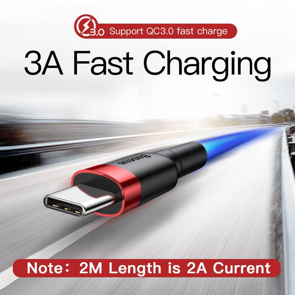 Baseus Cáp USB Type C Dây Sạc Dữ Liệu Cho Samsung Poco Cáp Sạc Nhanh 3.0 Sạc Nhanh USB C Cho Huawei Xiaomi USB-C Dây Sạc