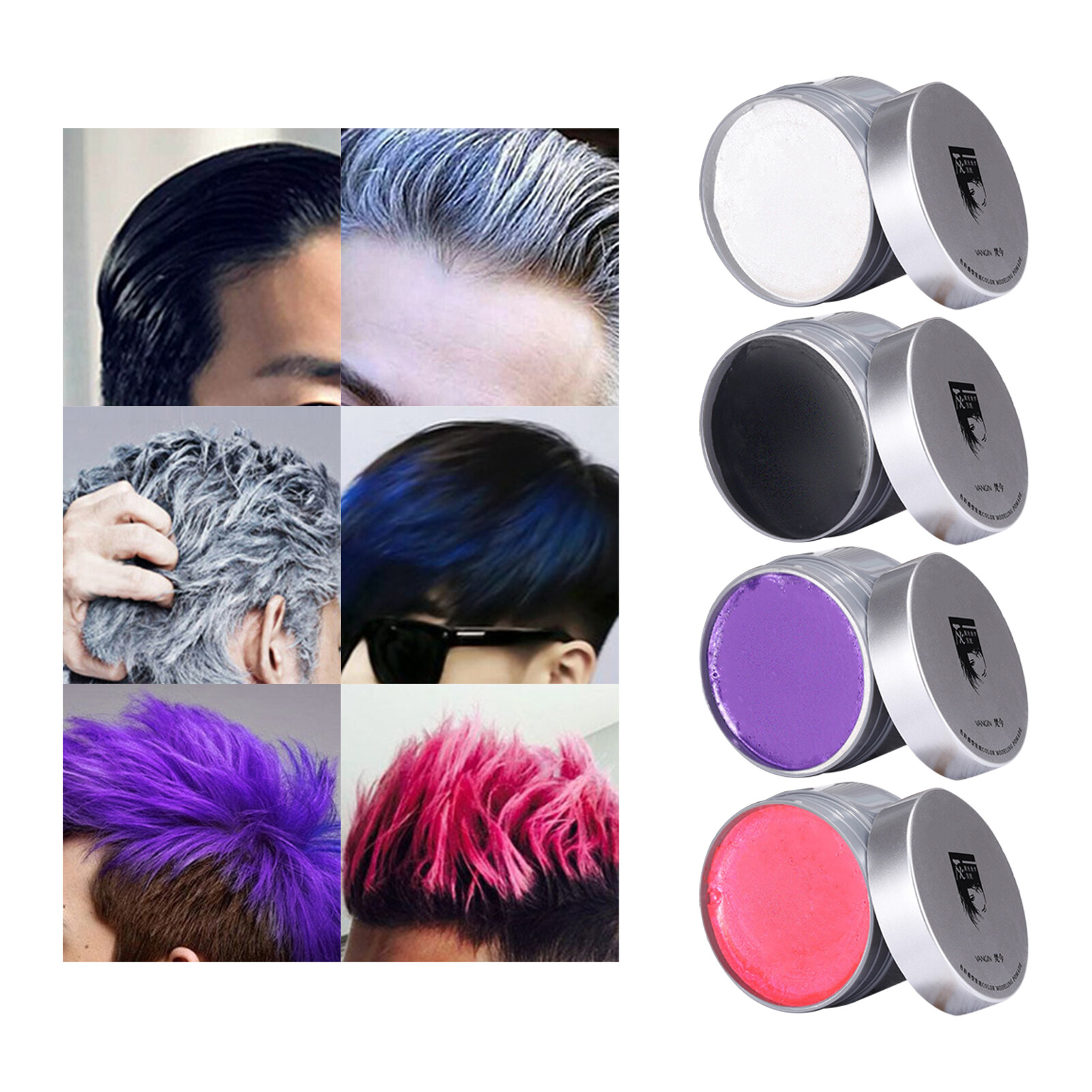 AWEI1 120g Temporary Hair Wax Colorful Disposable Hair Colour Styling Wax Dye Cream for Male