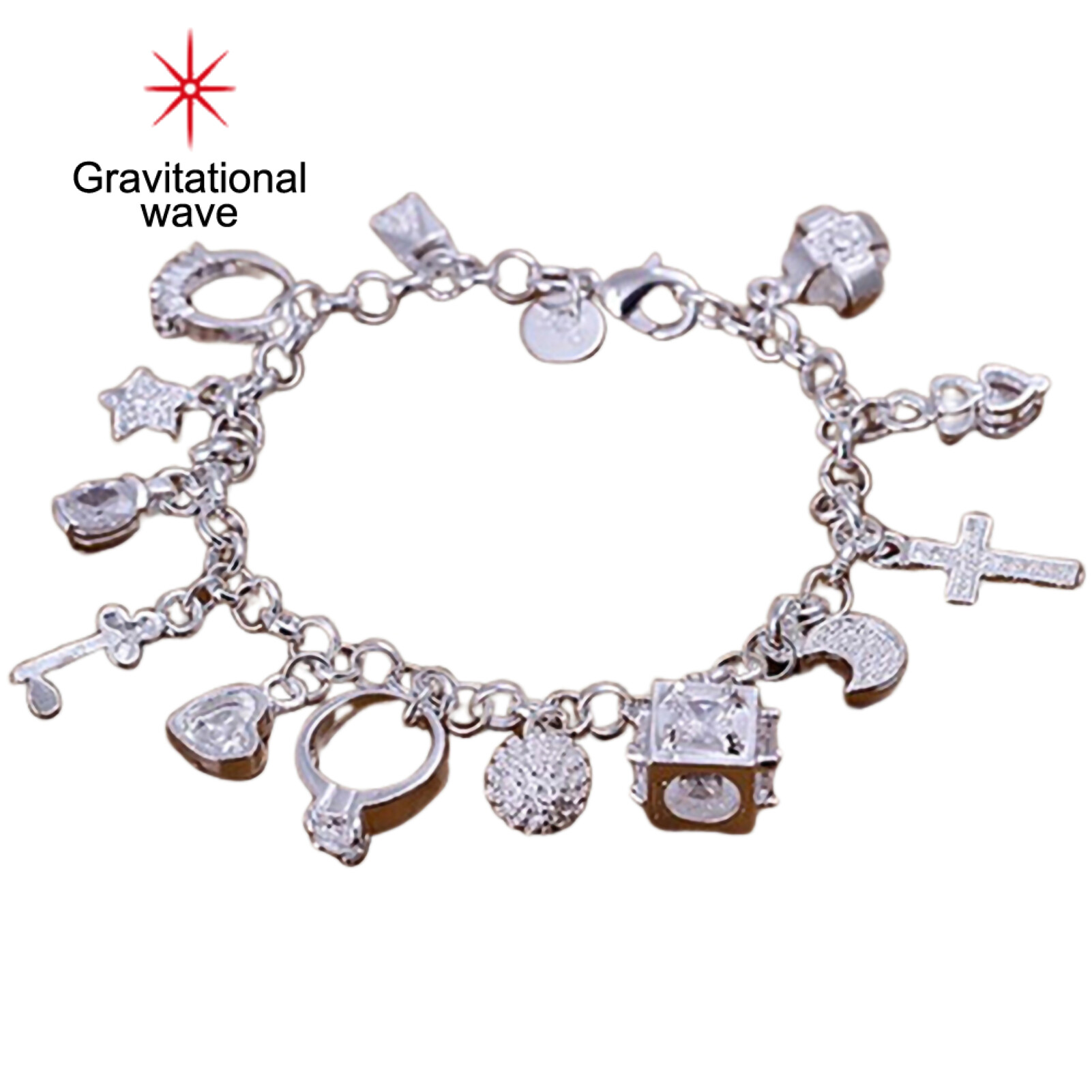 Gravitational wave Bracelet Pendants Chain Creative Silver Plated Ethnic Style Electroplate Bangle for Party