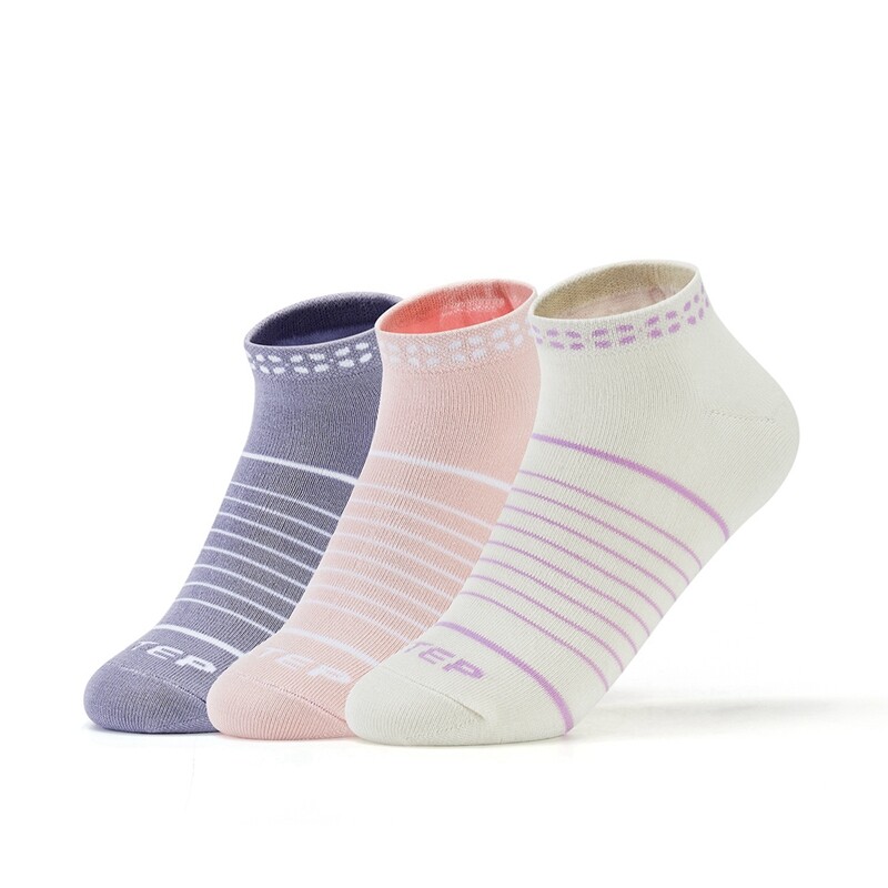 Xtep Women's Socks Comfortable Breathable Low Cut Socks (Three Pairs) 877138550053