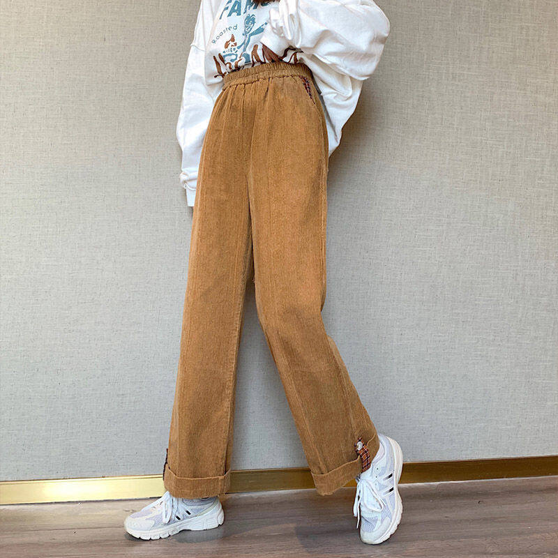 HoneyFashion---Corduroy wide-leg pants for girls women Korean