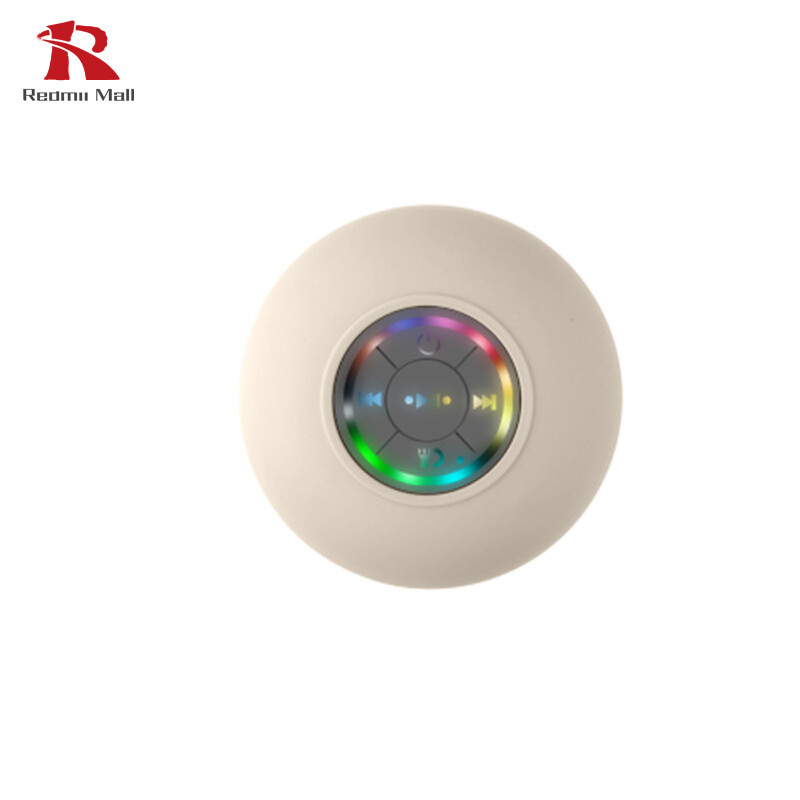 Bluetooth-compatible Speaker Led Light Luminous Suction Cup Bracket Waterproof Bathroom Wireless Portable Player Built-in Microphone