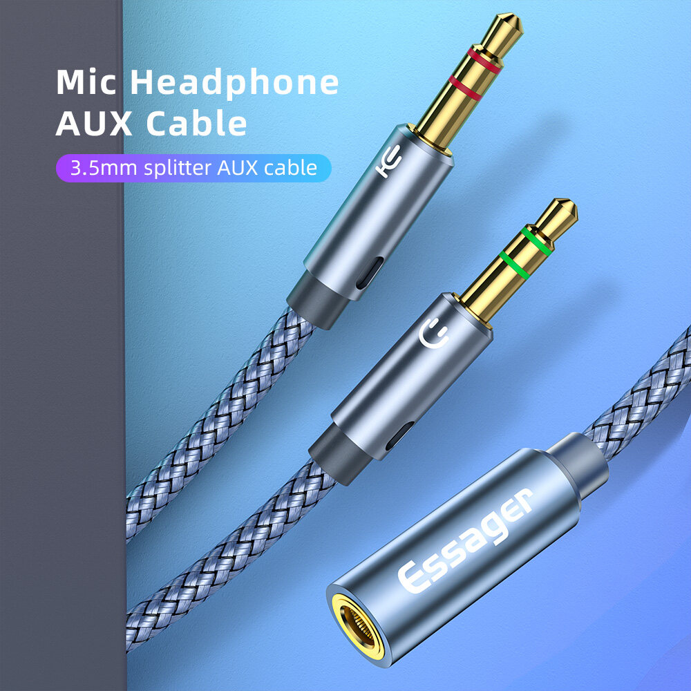 Essager 0.25m Aux Cable Jack 3.5 mm Audio Extension Cable for Headphone