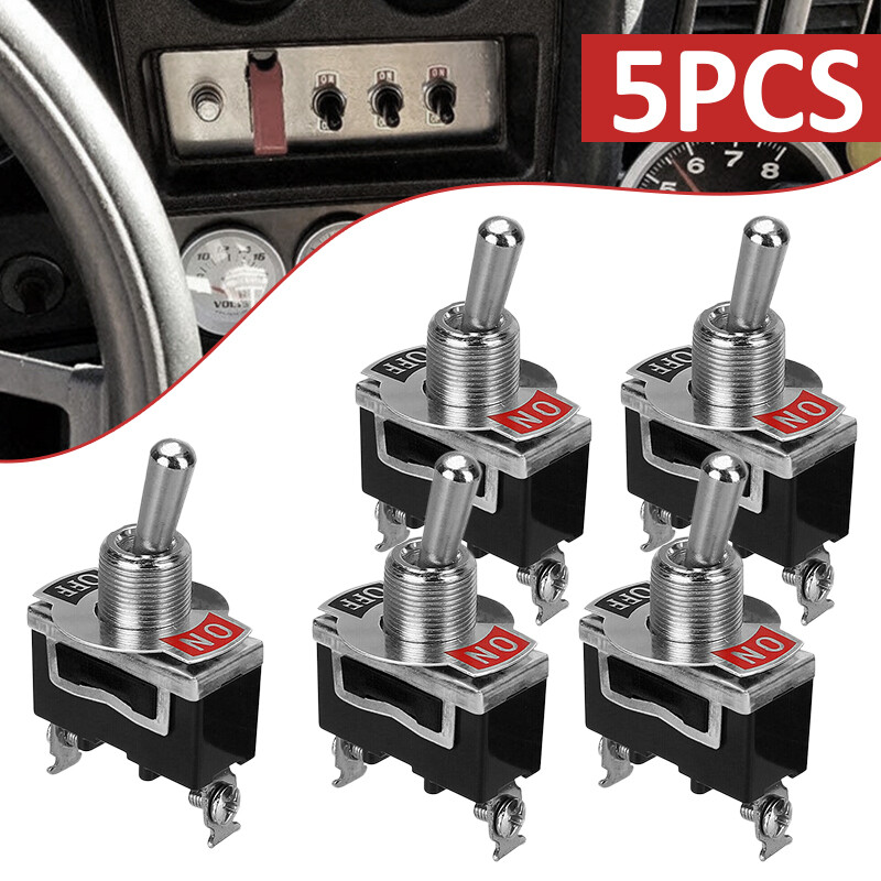 Bokali new 5pcs waterproof toggle flick switch 12v on/off car dash light metal boot