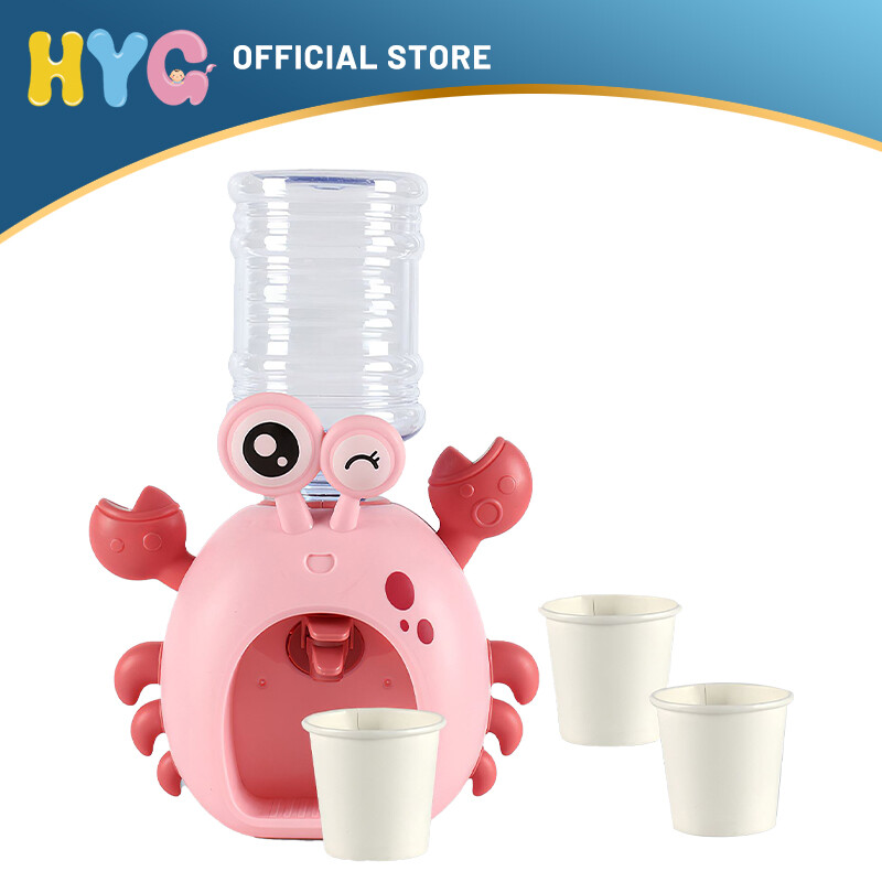 【Ready Stock】 Mini Pig Tiger Panda Cat Crab Water Dispenser Set Toys Pig Shape Pretend Game Kitchen Drinking Fountain Toy Simulation Mini Water Dispenser Kids girls boys Toy 200-250ML