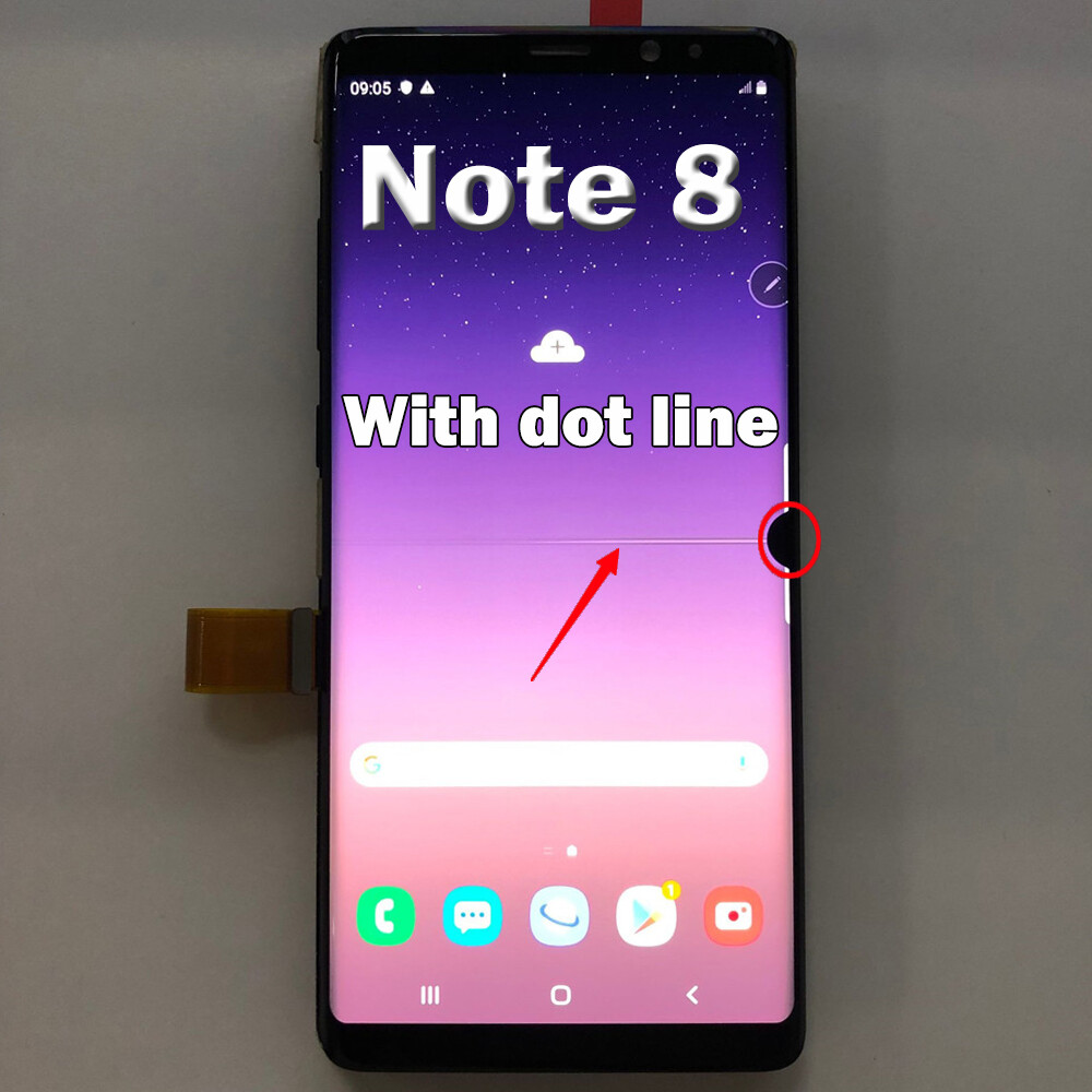 Bluesky original burn dot line defect lcd display touch screen digitizer for samsung galaxy note 8 n9500 n9500f n9500u lcd with frame