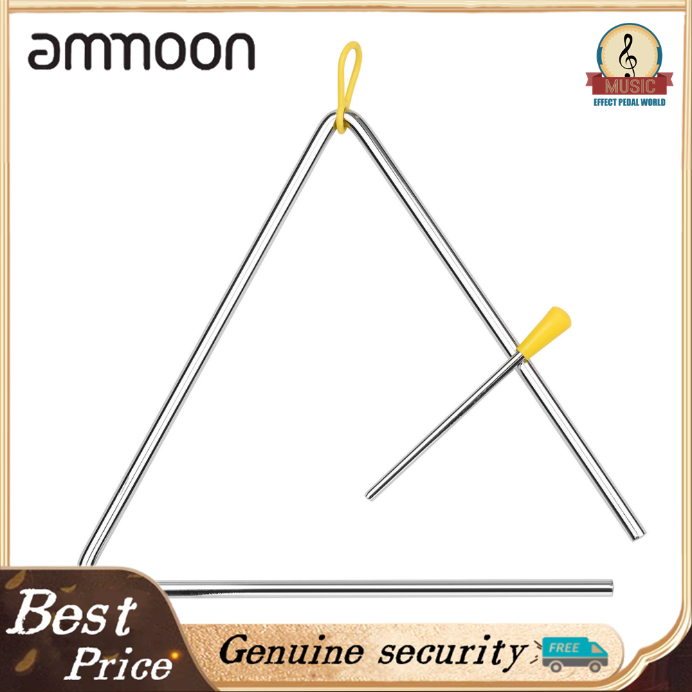 Triangle Bell Triangolo with Metal Mallet Idiophone Steel Percussion Children Toddle Kid Rhythm Learning Early Education Musical Instrument Hand Percussion Triangle with Striker