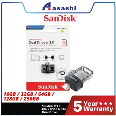 Sandisk Ultra Dual Drive m3.0 OTG USB Flash Drive 16GB / 32GB / 64GB / 128GB / 256GB (SDDD3)