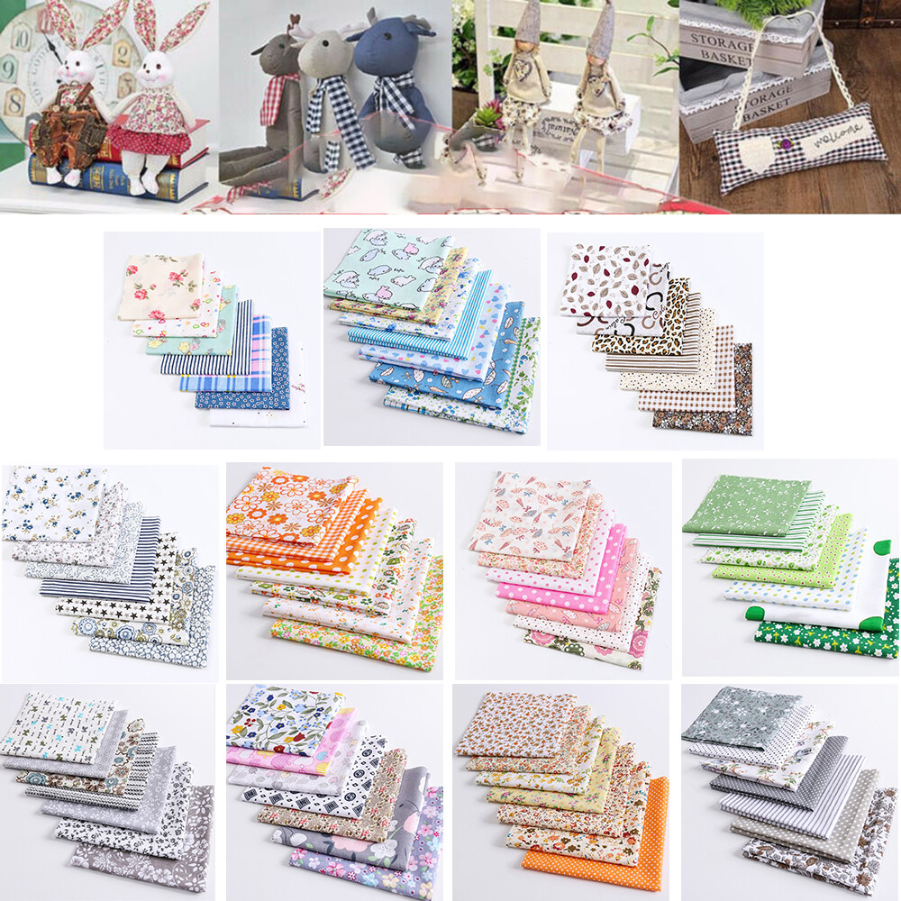 【Ready Stock】Beautymaker 7Pcs Assorted Mixed Pattern Fat Quarter Bundle Quilting Cotton Fabric Sewing DIY