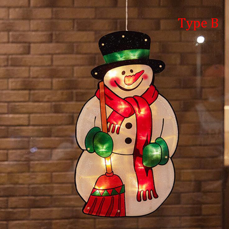 Year Suction Cup Christmas Fairy Lights Window Hanging Lights Santa Claus Led