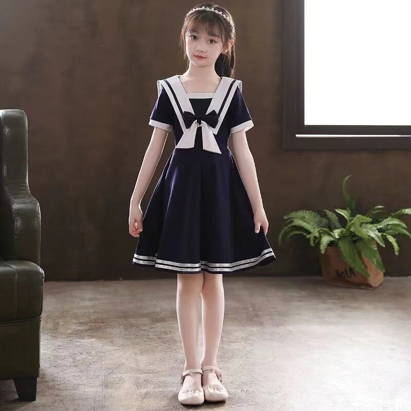 Girl Dress Spring And Autumn 2022 Korean Version Of The Foreign Naval Clothing Dress Chinese Children's Clothing Student Fashion And Lovely Princess Dress
