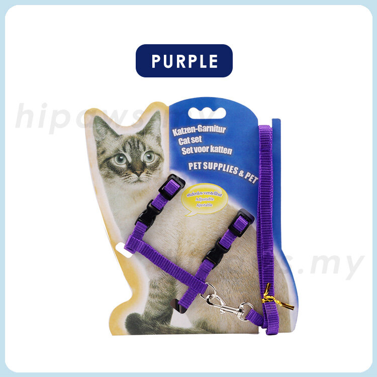 Cat Harness Leash Adjustable Cat Rope Tali Kucing Berjalan Rantai