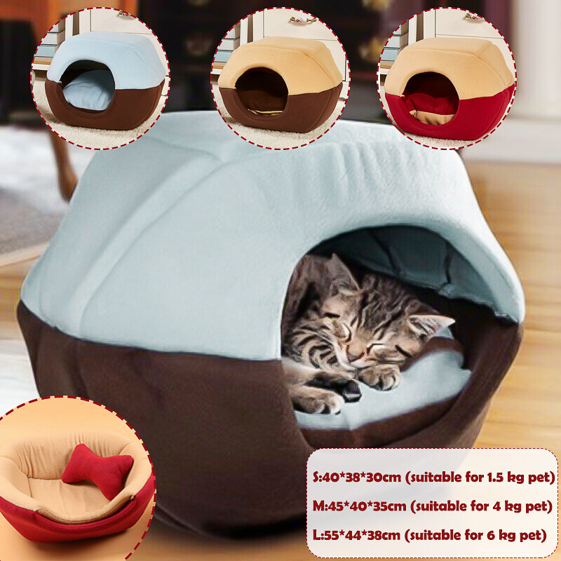 Mùa Đông Leopard Dog Puppy Sofa Đệm Nhà Thú Cưng Giường Có Thể Gập Lại Với Mat Nhà Mềm Cũi Chó Mèo Giường Cho Chó Nhỏ Vừa