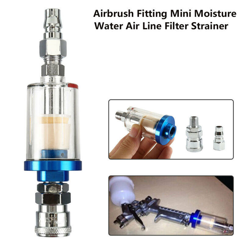 In Line Oil Water Separator Filter Seperator 1/4  Air Brush Compressor Tool Trap