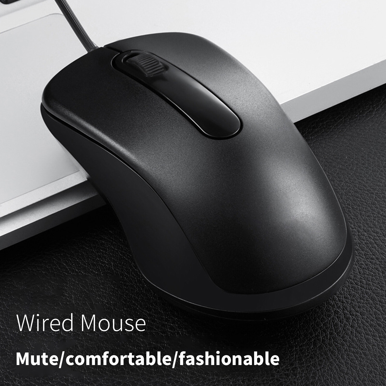 Baicai Kitchen Computer Mouse Plug And Play 3-Button Quiet Operation 1200DPI Ergonomic Design Control Notebook Anti-slip USB Wired Office Mouse for Laptop Professional Gaming Mouse
