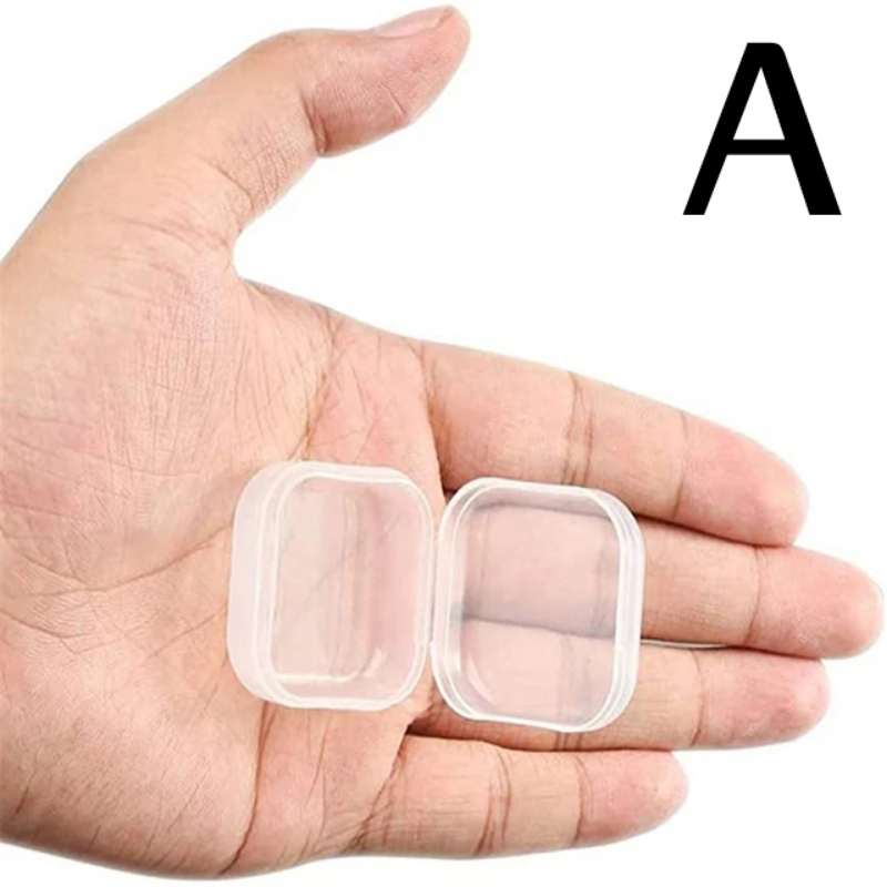 6 Hộp Đựng Đồ Mini Hộp Nhựa Hình Vuông Trong Suốt Hộp Đựng Đồ Trang Sức Bông Tai