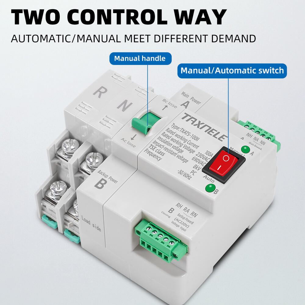 MCB type Dual Power Automatic transfer switch 2P 4P 100A ATS Circuit Breaker Electrical Switch