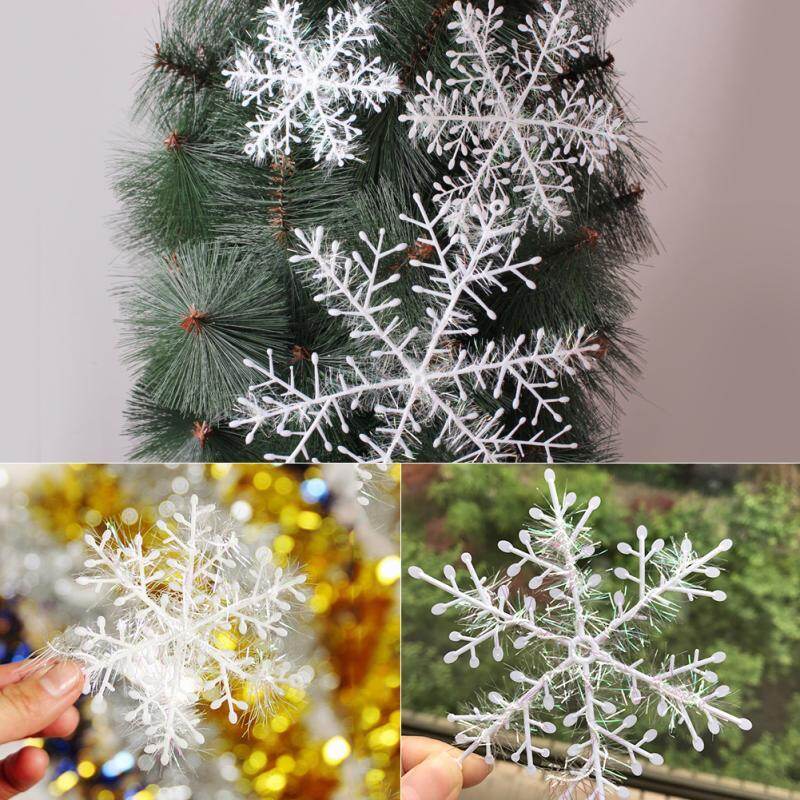 30pcs Christmas Three-dimensional Snowflake String  Christmas Party Snowflake Ornate Charms Tree Deco Christmas Tree Ornaments