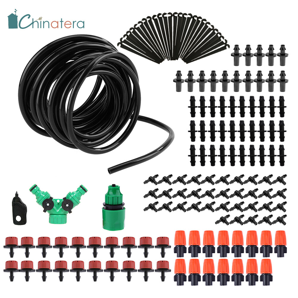 30m Micro Drip Irrigation System Adjustable Dripper Plant Self Watering Kit