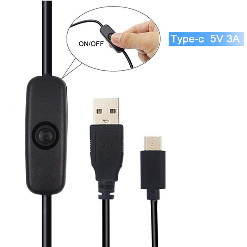 Raspberry pi 4 Power Switch Line Micro / Type-c Interface 5V 3A USB Power Supply Line