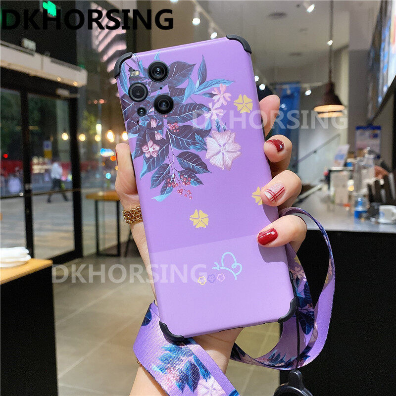 Phone Case Hp Oppo Find X3 Pro 2021 Handphone Casing Find X3pro Cute Purple Hard Silicone Pc Shockproof Back Cover With Neck Strap Lazada Ph