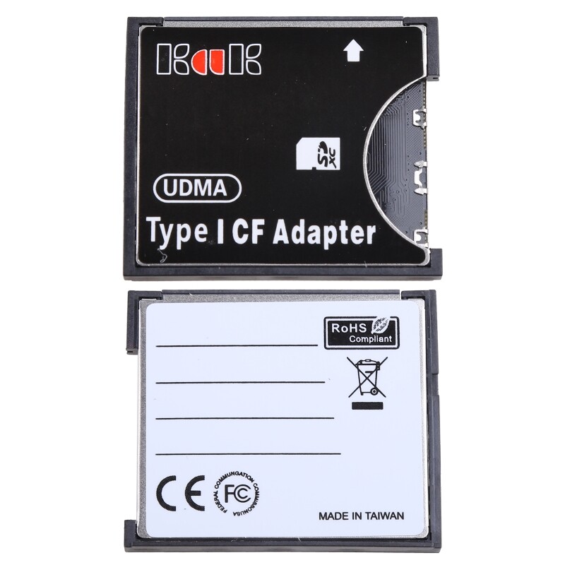 Memory Card Adapter SD SDHC SDXC to High-Speed Extreme Compact Flash CF Type I for Camera