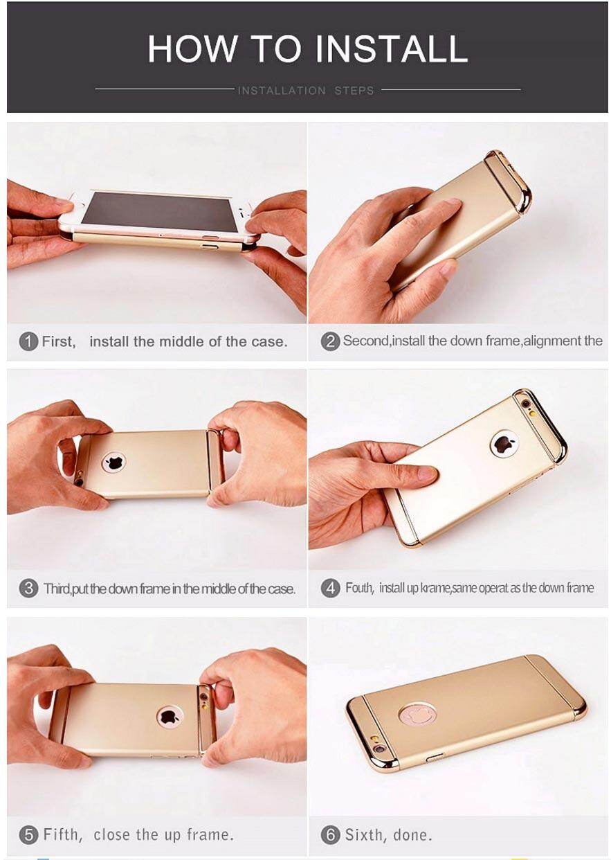 Ốp Điện Thoại Iphone 6 Plus, iPhone 6S Plus Ốp Lưng Điện Thoại, ốp lưng iPhone 6/6S 7 8 7PLUS 8PLUS X XS XR XS MAX 5 5S SE ốp Lưng điện thoại, 3 in 1 Cao Cấp Vàng Cứng Ốp Lưng Ốp Lưng Phủ Sóng Có Thể Tháo Rời Vỏ