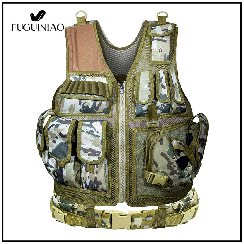 FUGUINIAO Military Molle Tactical Vest Assault Plate Carrier Tactical Vest CS Jungle Vest
