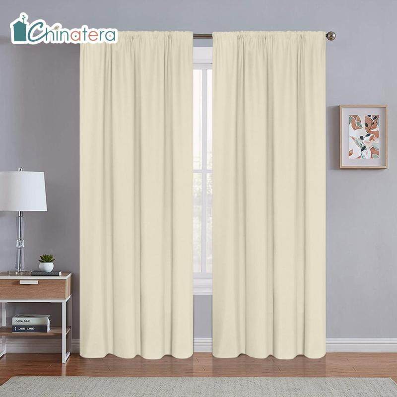 Rèm Che Nắng Chinatera, 1 Tấm Rèm Cửa Sổ Bằng Vải Lanh, Màu Trơn, Hiện Đại, Trang Trí Nhà Cửa, Phòng Khách, Phòng Ngủ