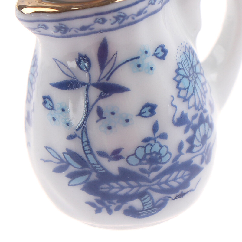 WXGRM 15Pcs 1:12 Dollhouse Miniature Tableware Porcelain Ceramic Tea Cup Set