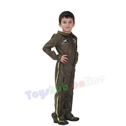 Army Flight Military Air Force Pilot Costume Dress Up Jumpsuit For kids 4-6y (boy) toys for girls