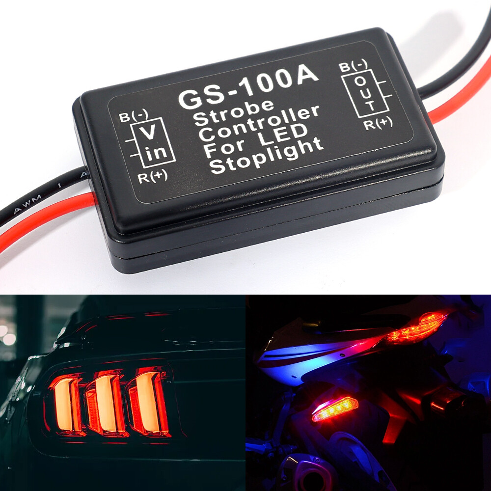Phổ 12-24V Bộ điều khiển đèn nhấp nháy đèn phanh xe ô tô mô-đun cục chớp cho các loại xe xe máy tự động LED đèn tín hiệu dừng Thắng