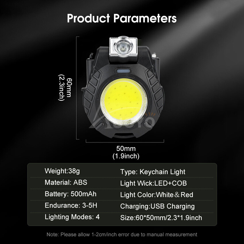 Auoyo Mini Light Portable Cap Light Induction Headlight Multi-Function Lamp Waterproof Work Light USB Rechargeable Flashlight Emergency Lamp for Outdoor Camping Cycling