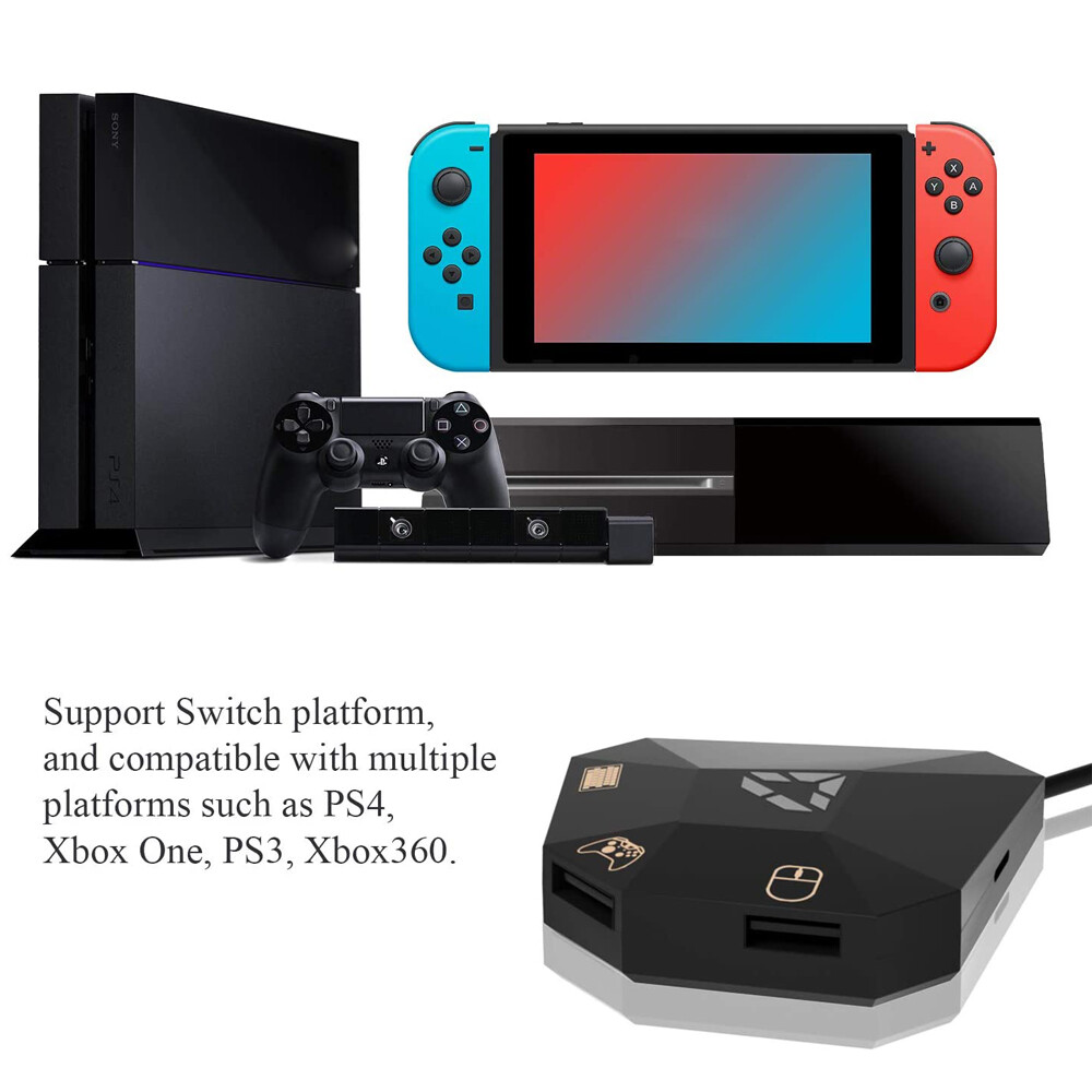 Bộ Chuyển Đổi USB Có Dây Kết Nối NS Bàn Phím Và Chuột Bộ Chuyển Đổi Đèn Báo LED Cho PS4 /PS3/Xbox One/ Xbox 360/ Switch Lite