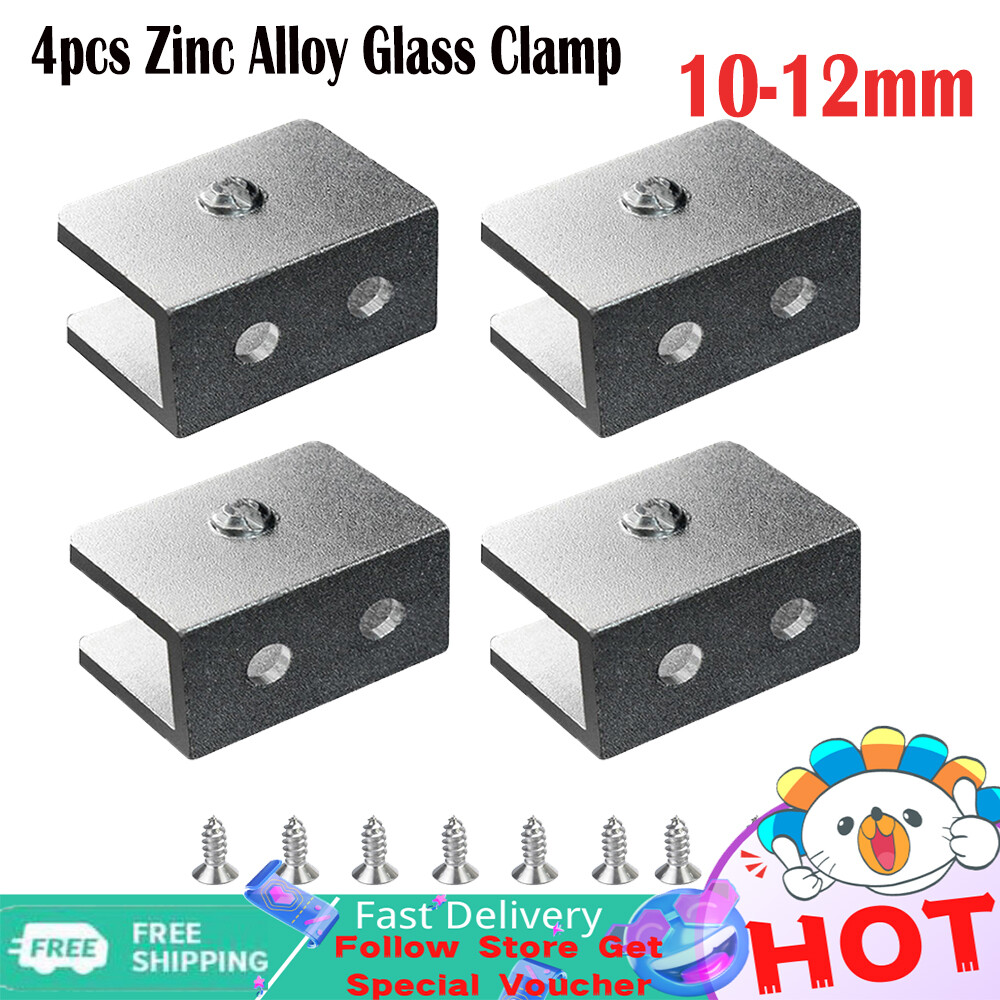 【HOT SALE】4pcs Glass Clamp Bathroom Staircase Handrail Glass Fence Bracket Aluminum Alloy Flat Base
